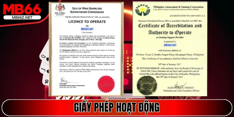 Giấy phép hoạt động